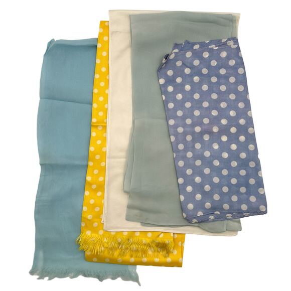 Vintage Silk Scarf Lot – Polka Dot, Plaid & Sheer 1950s–1970s Styles - Picture 7 of 12
